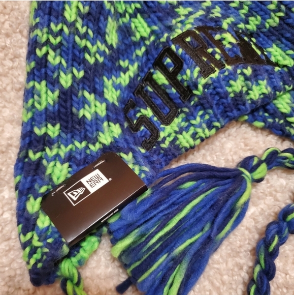 NWT Supreme New Era Toboggan Green Blue Beanie - Picture 6 of 6